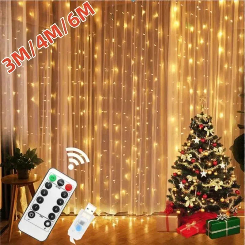 Hallow Bells®   Curtain Garland on The Window USB Power Fairy Lights Festoon with Remote