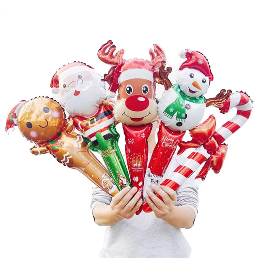 Hallow Bells® 5Pcs Christmas Foil Balloons Santa Claus for Chritsmas Party Decor