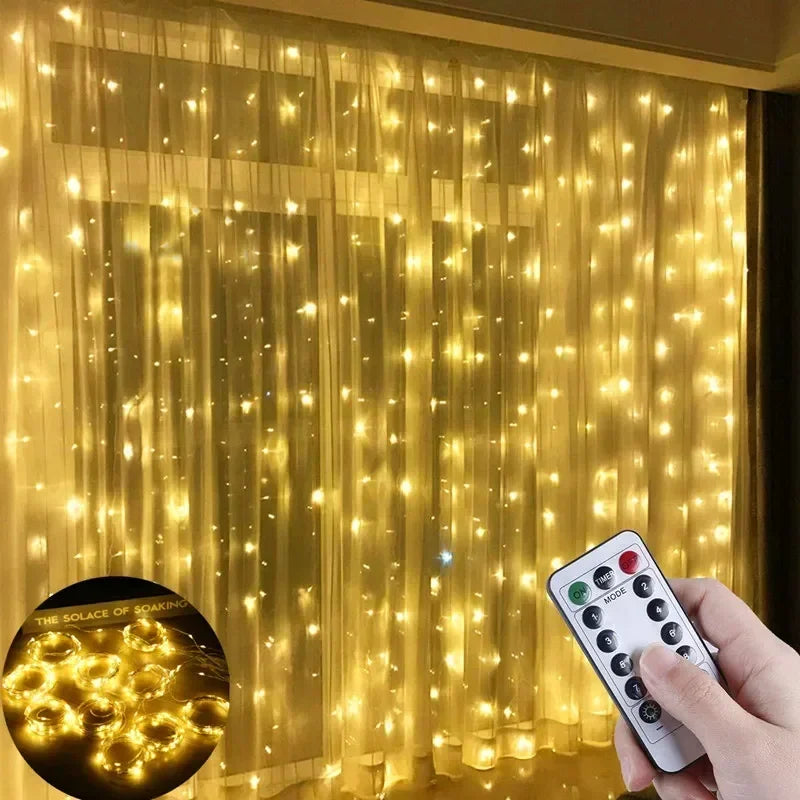 Hallow Bells®   Curtain Garland on The Window USB Power Fairy Lights Festoon with Remote