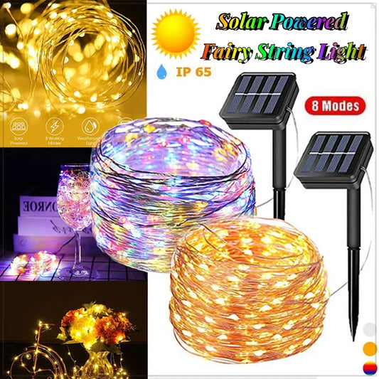 Hallow Bells® Solar String Lights for Outdoor with Waterproof